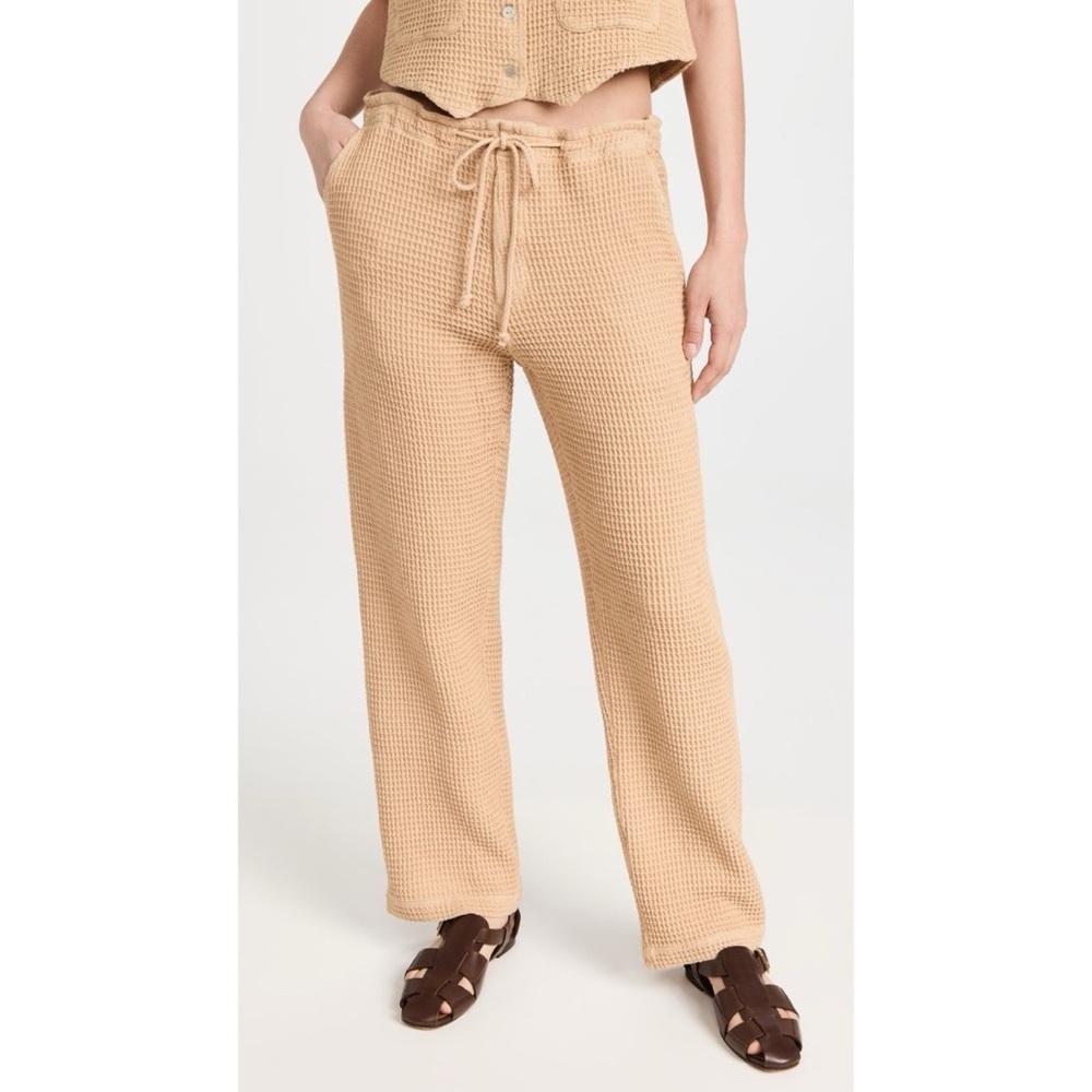 NWT DONNI. Waffle Knit Painter Pant in Sand
